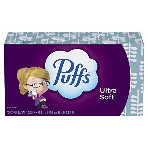 Puffs Ultra Soft Non-Lotion Facial Tissues- 1 Family Box- 124 Tissues Per Box