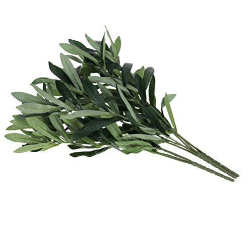 Garneck Artificial Olive Leaves Artificial Olive Branches Fake Fruits Leaves Evergreen Plant Tree Branch for Home Wedding Garden Office