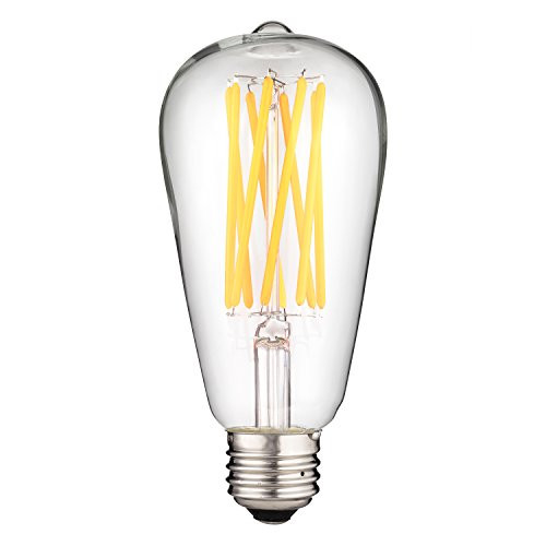 SUNLITE 80750-SU LED ST19 Filament Style Edison Light Bulb 8.5 Watts -60W Equivalent-- 880 Lumens- Medium Base -E26-- Dimmable- ETL Listed- 27K Warm White- 1 Pack