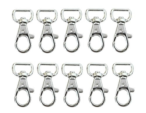 ljdeals Metal Swivel Clasps Lanyard Snap Hook Lobster Claw Clasp Jewelry Findings, Pack of 50