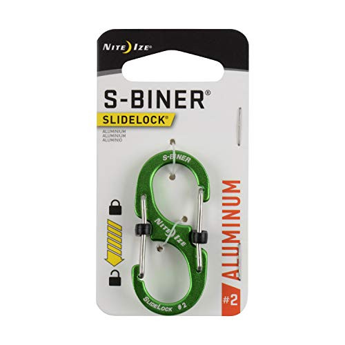 NITE IZE LSBA2-17-R6 S-Biner SlideLock Dual Locking Carabiner- Size 2- Lime