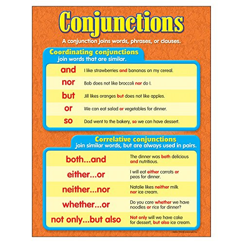 TREND ENTERPRISES- INC. Conjunctions Learning Chart- 17inch x 22inch