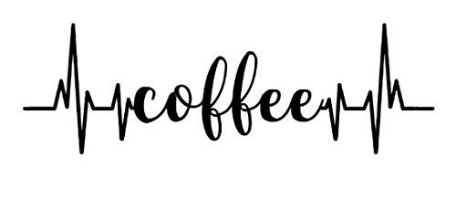 Coffee Heartbeat Decal Vinyl Sticker|Cars Trucks Vans Walls Laptop| Black|7.5 x 2.4 in|DUC913 Coffee Heartbeat Decal Vinyl Sticker|Cars Trucks Vans Walls Laptop| Black|7.5 x 2.4 in|DUC913
