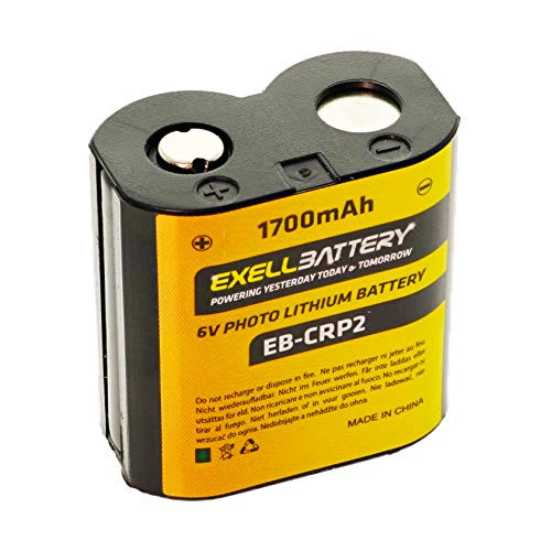 EXELL CR-P2 6V 1700mAh -Highest Capacity on The Market- Photo Lithium Battery Replaces 2CR-P2 PC223 DL223A