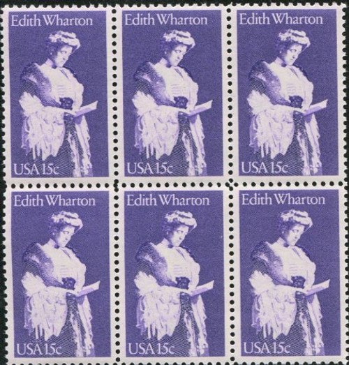 Edith Wharton ~ Pulitzer Prize ~ Age of Innocence ~ Writer 1832 Block of 6 x 15¢ US Postage Stamps Edith Wharton ~ Pulitzer Prize ~ Age of Innocence ~ Writer 1832 Block of 6 x 15¢ US Postage Stamps