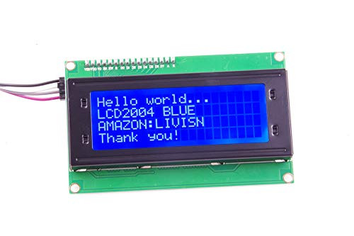 LIVISN MEGA 2560- 20x4 LCD Display Module IIC/I2C/TWI Serial LCD2004 2004 with Screen Panel Expansion Board White on Blue -LCD2004- Blue-