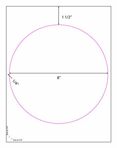 20 Label Outfitters Large 8inch Round White Laser - Inkjet Labels- 20 Sheets with ONE Label per Sheet