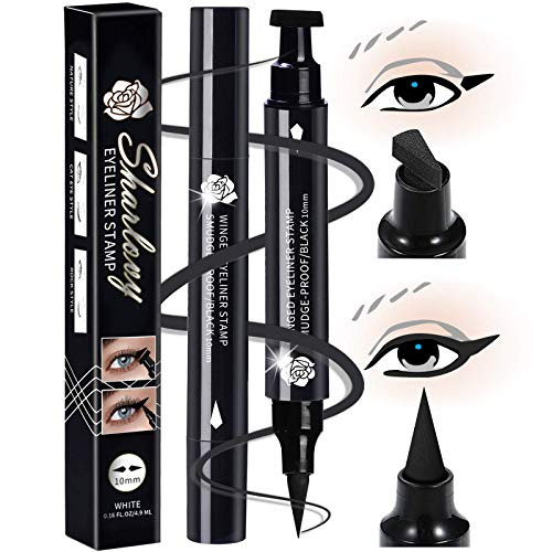 Black Eyeliner Stamp Wingliner-Winged Eyeliner Stamps for Perfect Wing Cat Eyes Stamp Eyeliner- long Lasting Liquid Eyeliner Waterproof Smudge Proof 10MM