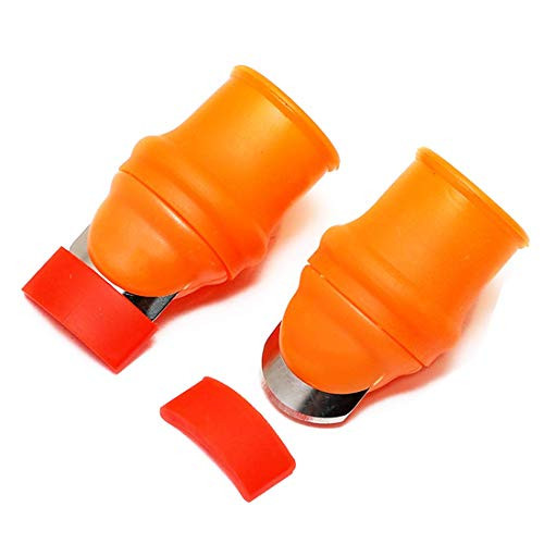 Zehhe 2 Pack Professional Garden Silicone Thumb Knife- Harvesting Plant Knife-Finger Knife Picking for Trim Garden Vegetable Gardening Tools and Also be Your Good Help in Kitchen -2T-