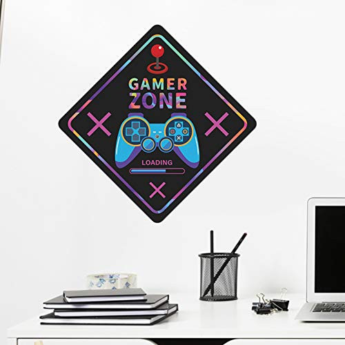 Game Wall Decals for Boys Room- Gamer Zone Wall Stickers Creative Game Controller Wall Decor Posters Vinyl Video Game Wall Art Murals for Kids Room Game Room