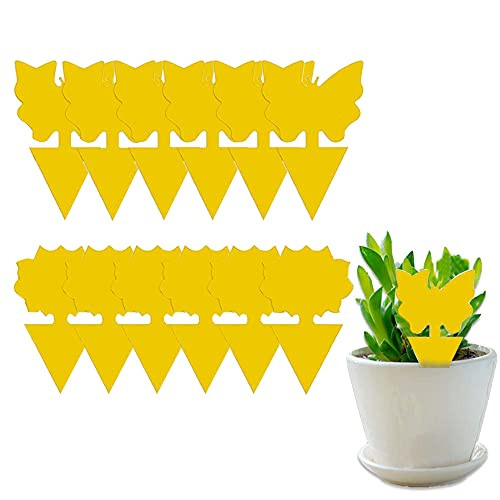 Fruit Fly Trap Yellow Sticky Bug Traps for Indoor and Outdoor Plant Insect Catcher for White Flies-Mosquitos-Fungus Gnats-Flying Insects -12pack-