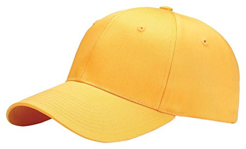 Mega Cap Men's Hook and Loop Closure Structured Cap- Gold- One Size