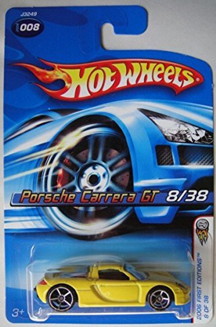 Mattel Hot Wheels 2006 First Editions 1:64 Scale Yellow Porsche Carrera GT Die Cast Car #008 Mattel Hot Wheels 2006 First Editions 1:64 Scale Yellow Porsche Carrera GT Die Cast Car #008