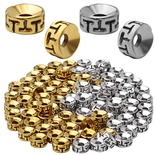 100pcs Alloy 6mm Spacer Beads Round Spacer Bead Jewelry Spacers Bead Spacer Charms with A Box for Bracelet Necklace Jewelry Making Crafts Supplies-Antique Silver and Antique Gold- 100pcs Alloy 6mm Spacer Beads Round Spacer Bead Jewelry Spacers Bead Spacer Charms with A Box for Bracelet Necklace Jewelry Making Crafts Supplies-Antique Silver and Antique Gold-