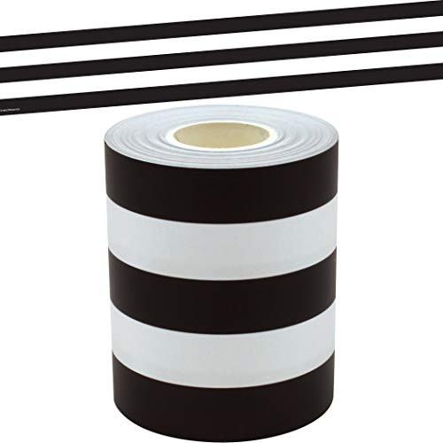 Black  and  White Stripes Straight Rolled Border Trim