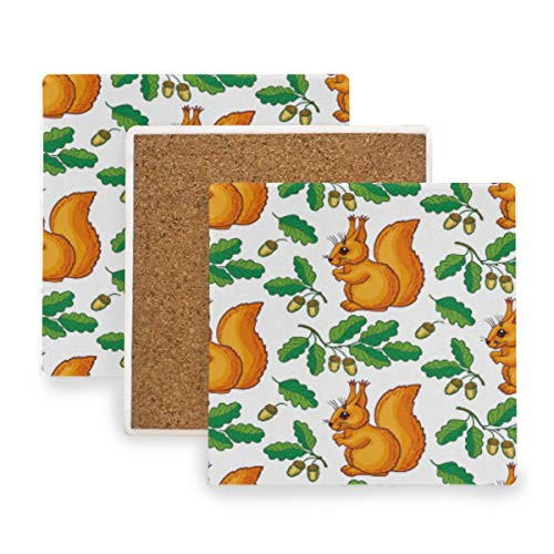 susiyo Animal Squirrel Oak Branch Drink Coasters Absorbent Stone Coasters with Cork Backing Prevent Furniture from Dirty and Scratched Ceramic Square Coasters 1 Pcs susiyo Animal Squirrel Oak Branch Drink Coasters Absorbent Stone Coasters with Cork Backing Prevent Furniture from Dirty and Scratched Ceramic Square Coasters 1 Pcs