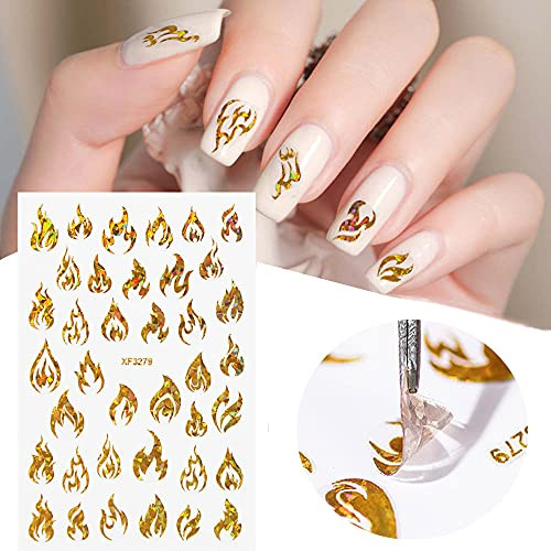 Flame Nail Stickers 8Sheets 3D Self-Adhesive Nail Art Decals Laser Gold Sliver Flame Summer Designer Nail Stickers Fire Nail Sticker for Nail Art Holographic Nail Design Decals for Women DIY Decor Flame Nail Stickers 8Sheets 3D Self-Adhesive Nail Art Decals Laser Gold Sliver Flame Summer Designer Nail Stickers Fire Nail Sticker for Nail Art Holographic Nail Design Decals for Women DIY Decor