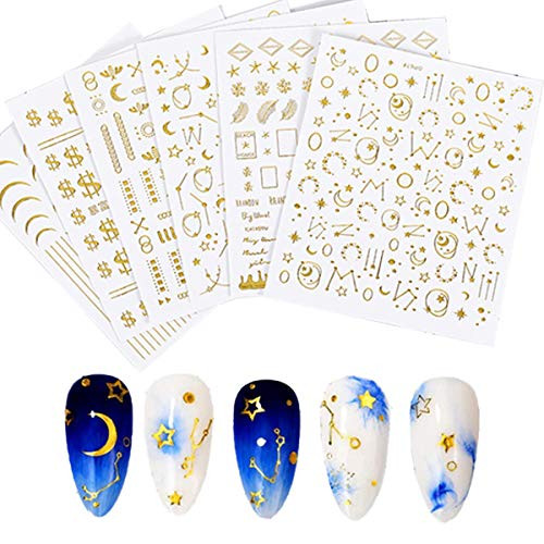 Star Nail Art Stickers Decals 3D Gold Self Adhesive Nail Decals 6Sheets Luxury Nail Art Supplies Metallic Star Moon Money Nail Designs Stickers for Acrylic Nails DIY Nail Art Decorations Manicure Tips Star Nail Art Stickers Decals 3D Gold Self Adhesive Nail Decals 6Sheets Luxury Nail Art Supplies Metallic Star Moon Money Nail Designs Stickers for Acrylic Nails DIY Nail Art Decorations Manicure Tips
