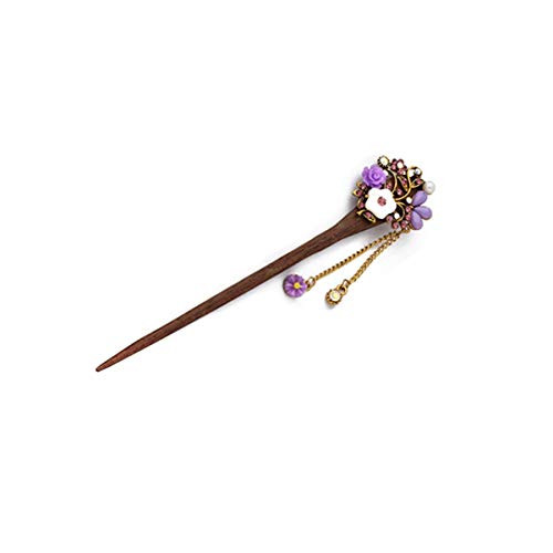 Beaupretty Purple Chinese Hair Stick Vintage Wood Hair Chopstick Flower Chignon Pin with Bead Tassel Women Hair Styling Barrettes Hanfu Hair Accessories -Random Style- Beaupretty Purple Chinese Hair Stick Vintage Wood Hair Chopstick Flower Chignon Pin with Bead Tassel Women Hair Styling Barrettes Hanfu Hair Accessories -Random Style-