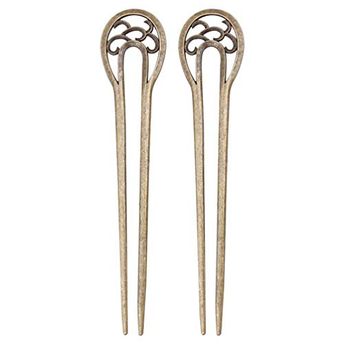 Minkissy 2pcs Vintage Hair Forks U Shaped Hair Sticks Retro Alloy Hair Pins Hair Chopsticks for Women Girls