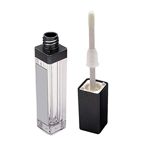 Amagogo 7mL Acrylic Clear Empty Lip Gloss Tube with Mirror and LED Light for Your Lip Glaze- Lip Gloss- Lip Oil- Dye Lip Liquid and So on - ClearPlusBlack