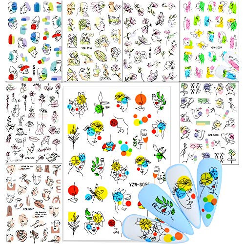 8 Sheets Graffiti Fun Nail Art Stickers Decal Abstract Nail Decals 3D Self-Adhesive Abstract Lady Face Rose Nail Design DIY Manicure Tips Nail Decoration for Women Girls Kids 8 Sheets Graffiti Fun Nail Art Stickers Decal Abstract Nail Decals 3D Self-Adhesive Abstract Lady Face Rose Nail Design DIY Manicure Tips Nail Decoration for Women Girls Kids