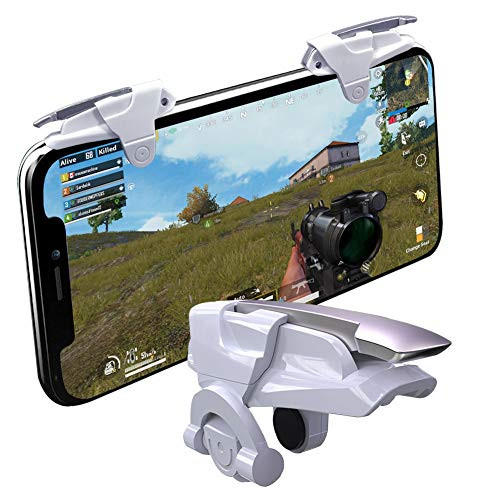 Mobile PUBG Triggers, YOUNI Cell Phone Game Controllers - Sensitive Shoot and Aim Fire Buttons Shooter Handgrip for PUBG Mobile - 1Pair(L1R1) (White)