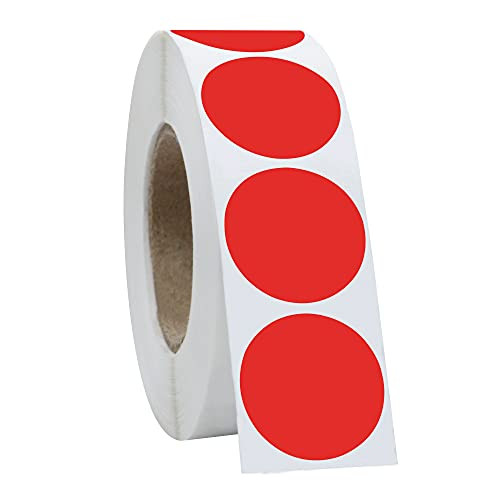 Hycodest 1 inch Circle Stickers Moving Labels Color Coding Labels Removable Round Label 1000 Dot Stickers- Red Color