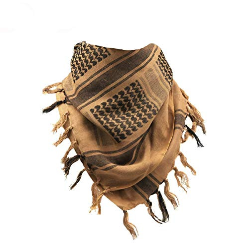 Tactical Scarf Shemagh Arab Keffiyeh Desert Military Neck Scarf -brown-