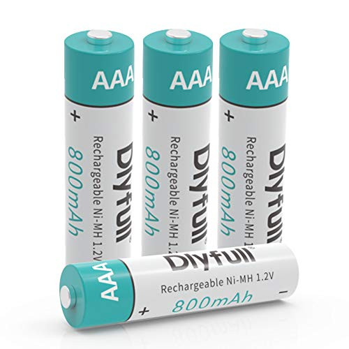 Dlyfull 4 Pack Rechargeable AAA Batteries- 800mAh Super Capacity Ni-MH Batteries ProCyco Technology