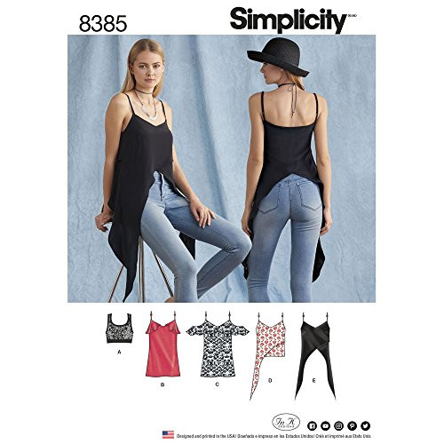 Simplicity Sewing Pattern D0663 / 8385 - Misses' Tops and Knit Bralette- D5 -4-6-8-10-12-