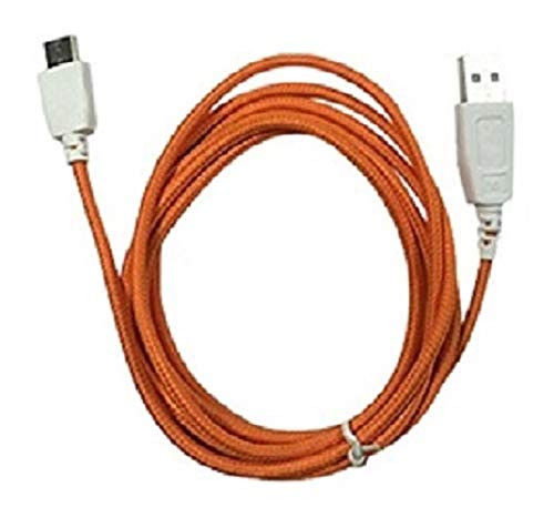 smavco 6.5 feet -2 Meter- Braided Replacement Data Sync Charger Charging USB Cable Cord for Nabi Fuhu XD JR Kid HD NABi Jr and NABi XD Tablet -Orange- 1 Pack-