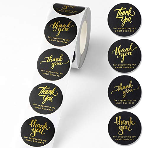Thank You for Supporting My Small Business Stickers 1.5 Inch with 4 Designs Golden Font Round Labels for Business Boutiques Retailers? Shops to Use on Bags- Boxes and Envelope?500 Labels Per Roll Thank You for Supporting My Small Business Stickers 1.5 Inch with 4 Designs Golden Font Round Labels for Business Boutiques Retailers? Shops to Use on Bags- Boxes and Envelope?500 Labels Per Roll