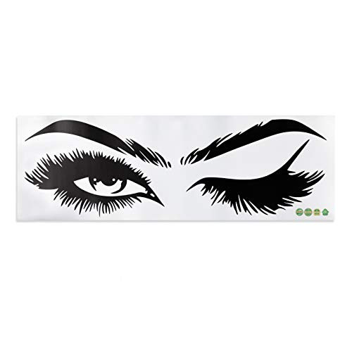 Wall Decals Lash Brows Beauty Salon Eyes Removable Sticker for Girls Bedroom Wall Art Decal Eyelashes Vinyl Home Decoration Murals -Black -