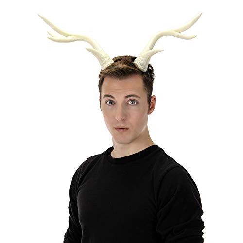 Multicolored Light-up Deer Faun Animal Antler Cosplay Costume Headband for Men and Women White