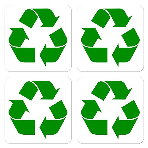 dealzEpic - Recycle Symbol Sign | Self Adhesive Peel and Stick Vinyl Decal Sticker - 3.94 x 3.94 inches | Pack of 4 Pcs
