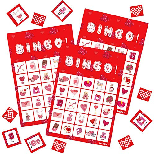 Love Design Bingo Game Cards -5x5- - 24 Players for Kids Party Bingo Cards Games- School Classroom Games- Valentines Day Party Favors Supplies- Family Activity- Valentines Day Crafts for Kids Love Design Bingo Game Cards -5x5- - 24 Players for Kids Party Bingo Cards Games- School Classroom Games- Valentines Day Party Favors Supplies- Family Activity- Valentines Day Crafts for Kids