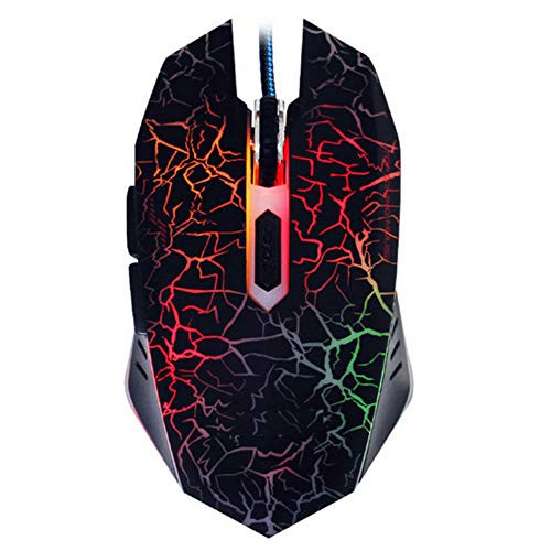 Ergonomic USB Wired Optical Mouse RGB Gaming Mouse?7 Colors LED Backlight-Cool LED Breathing lamp?4 DPI Settings Up to 2400 DPI
