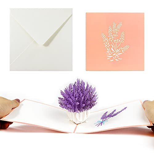 Purple Flowers Pop Up Card - 3D Flowers Card- Pop Up Flowers- Mothers Day Card- Card for Mom- 3D Flowers- Happy Mothers Day- Pop Up Mothers Day-Anniversary Card- 3D Greeting Cards -Purple-