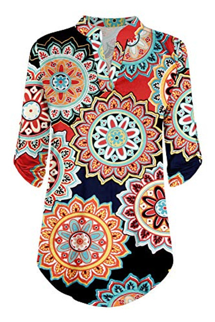 ONLYSHE Womens Casual Loose Fall 3/4 Sleeve Irregular Hem Tunic Tops Flowy Blouses Shirts ONLYSHE Womens Casual Loose Fall 3/4 Sleeve Irregular Hem Tunic Tops Flowy Blouses Shirts