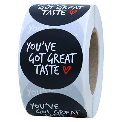 Hybsk You've Got Great Taste Stickers - Business Thank You Stickers- Shipping Stickers - 1.5 Inch Round 500 Total Labels Hybsk You've Got Great Taste Stickers - Business Thank You Stickers- Shipping Stickers - 1.5 Inch Round 500 Total Labels