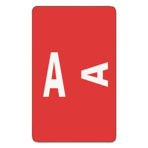 Smead 67171 Alpha-Z Color-Coded Second Letter Labels- Letter A- Red- 100/pack