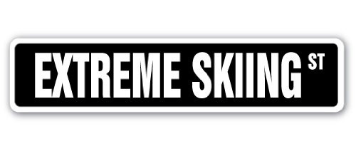 SignMission Extreme Street Sign Snow Snowboard Skier ski | Indoor/Outdoor |  14inch Wide- 3inch X 14inch Decal