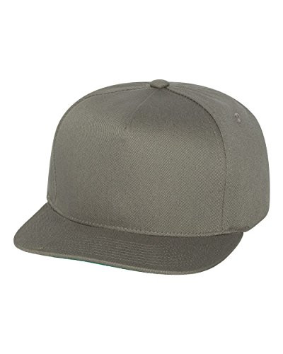 Yupoong Adult 5-Panel Cotton Twill Snapback Cap OS GREY