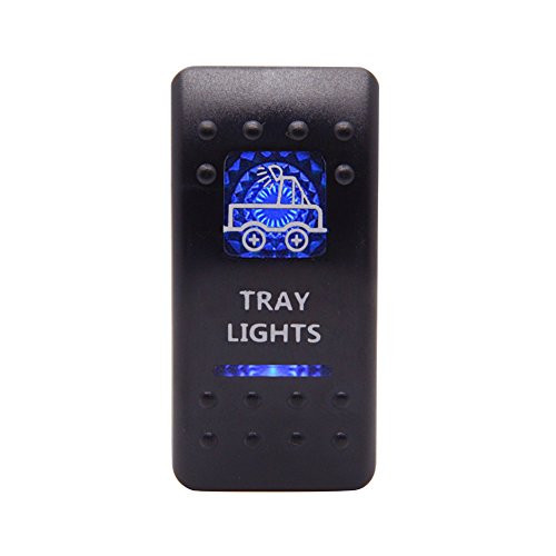 Cllena TRAY LIGHTS Rocker Switch ON/OFF Blue LED Light 20A 12V 5pin