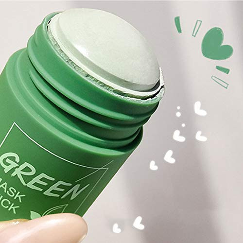 Green Tea Purifying Clay Facial Mask Stick Deep Cleansing Oil Control Anti-Acne Solid Mask- Eggplant Hydrating Blackhead Remover Skin Care Face Cover Cleansing Pores Face Moisturizing Whitening