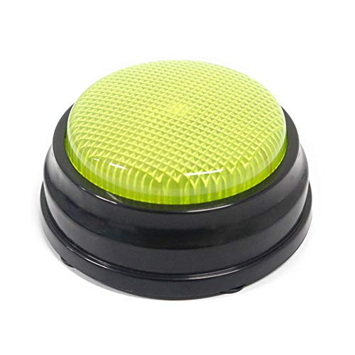 Decdeal Recordable Talking Button with Led Function- Sound Button Learning Resources Answer Buzzers- Record Any 30 Seconds Message- Green