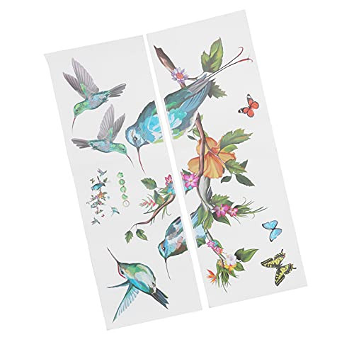 Yosoo Colorful Butterflies Birds Tree Branch Pattern Wall Murals 2Pcs Self-Adhesive Wallpapers Removable DIY Wall Stickers Room Decor 27.6x9.8in