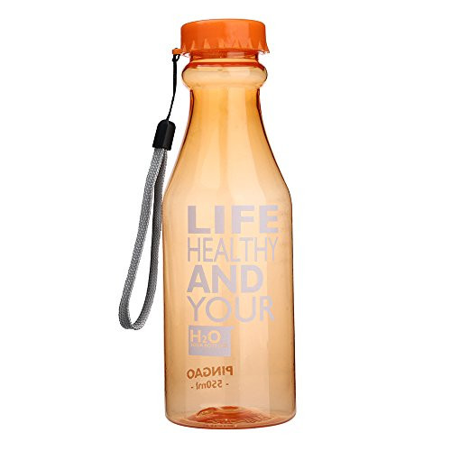 ANJUNIE Water Cup 550ML-Portable Leak-Proof Drinking Water Bottle Outdoor Sports Travel Camping-Orange- ANJUNIE Water Cup 550ML-Portable Leak-Proof Drinking Water Bottle Outdoor Sports Travel Camping-Orange-