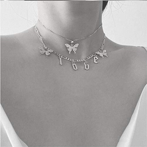 Cathercing Butterfly Pendant Choker Necklace for Women Girls Butterfly Necklace Chain Cute Animal Necklace Dainty Love Jewelry for Women Gift -silver- Cathercing Butterfly Pendant Choker Necklace for Women Girls Butterfly Necklace Chain Cute Animal Necklace Dainty Love Jewelry for Women Gift -silver-